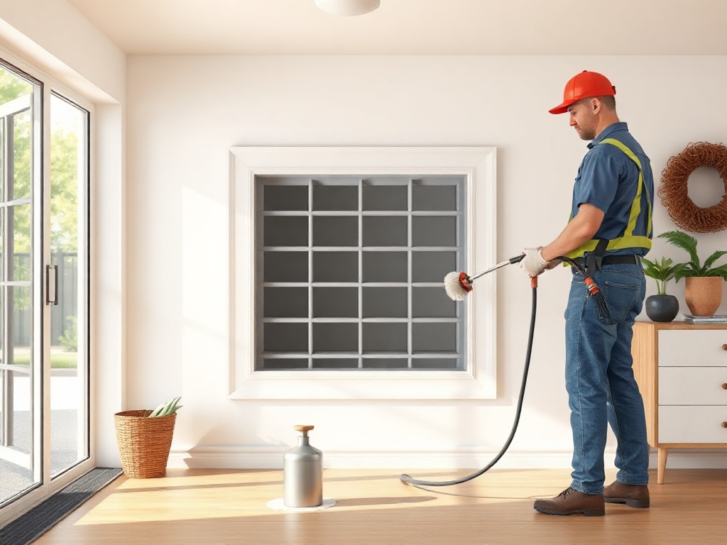 El Mirage, AZ A certified technician performing professional air duct cleaning inside a single-family home in El Mirage, Arizona