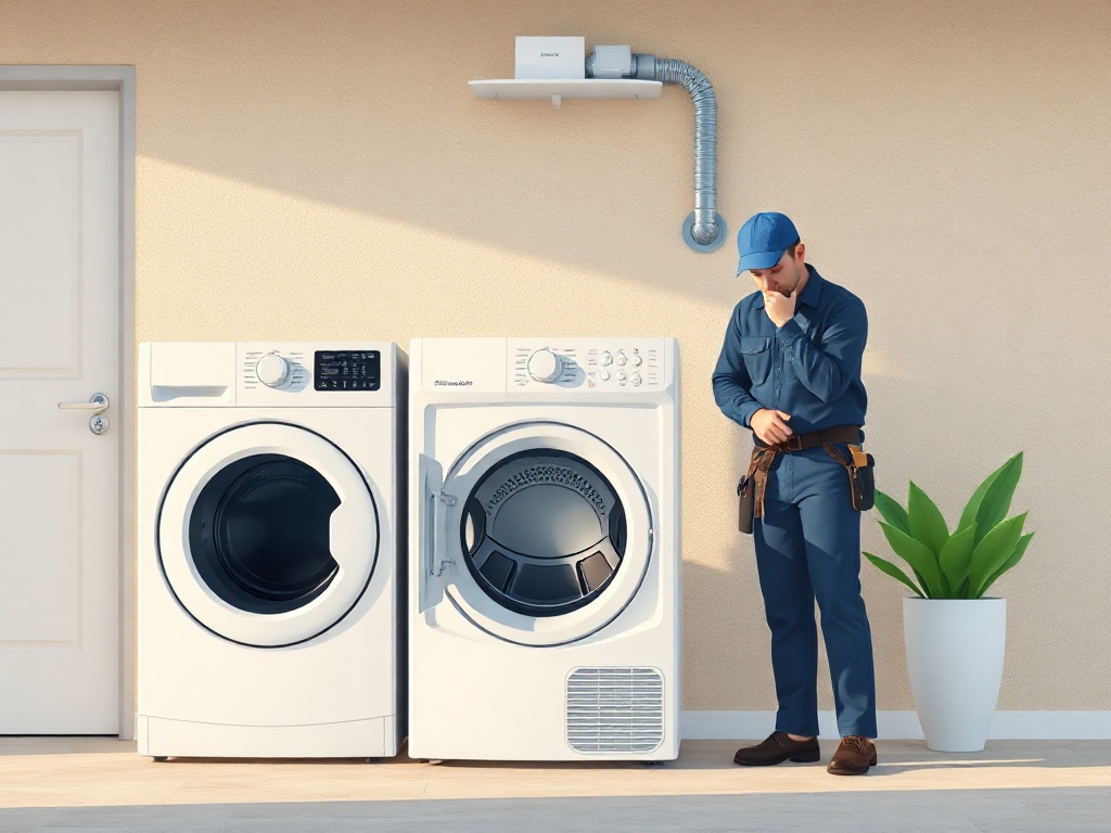 Rio Verde, AZ Dryer vent inspection and residential air duct cleaning service being performed in a spacious laundry room of a Trilogy at Verde River home in Rio Verde, AZ