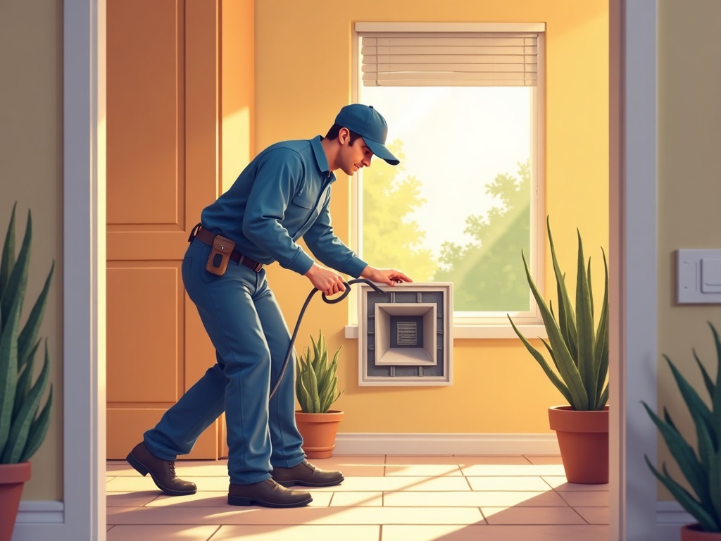 A professional what is found inside dirty ducts technician removing a dusty vent register cover in a clean Arizona home interior