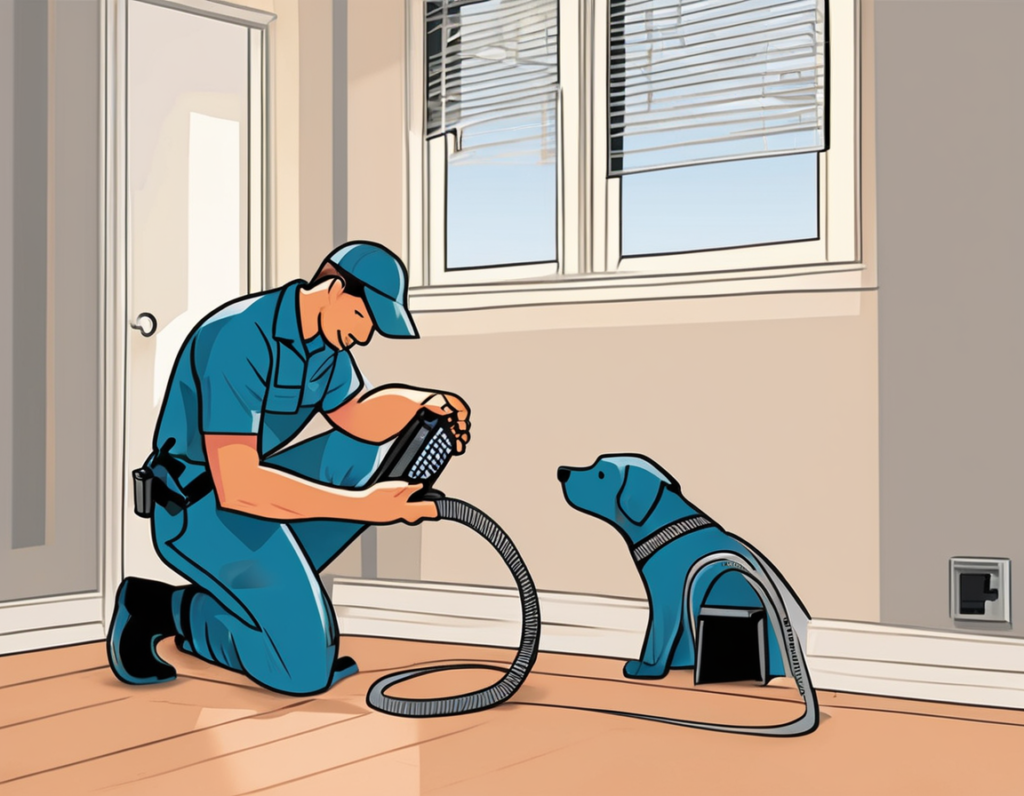 What the Technician Is Actually Checking During a Professional Duct Cleaning Visit A technician performing what the technician checks during duct cleaning by inserting a camera probe into a residential return air grille inside a clean, sunlit Arizona home