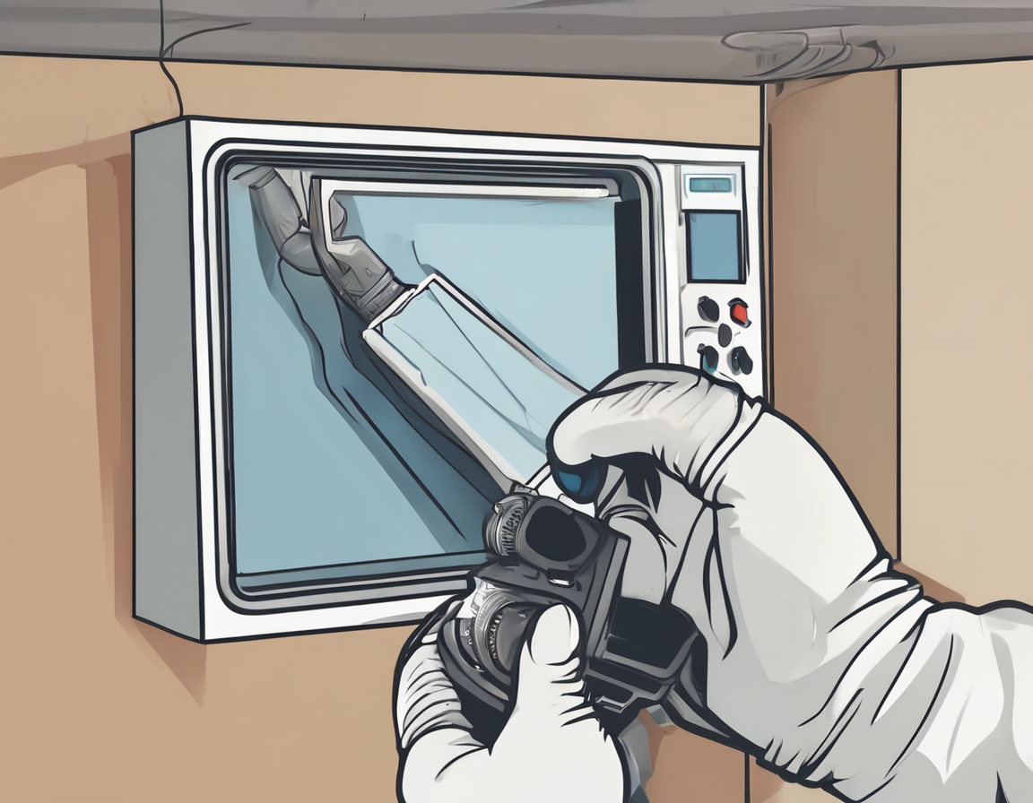 What the Technician Is Actually Checking During a Professional Duct Cleaning Visit A technician performing what the technician checks during duct cleaning by inserting a camera probe into a residential return air grille inside a clean, sunlit Arizona home