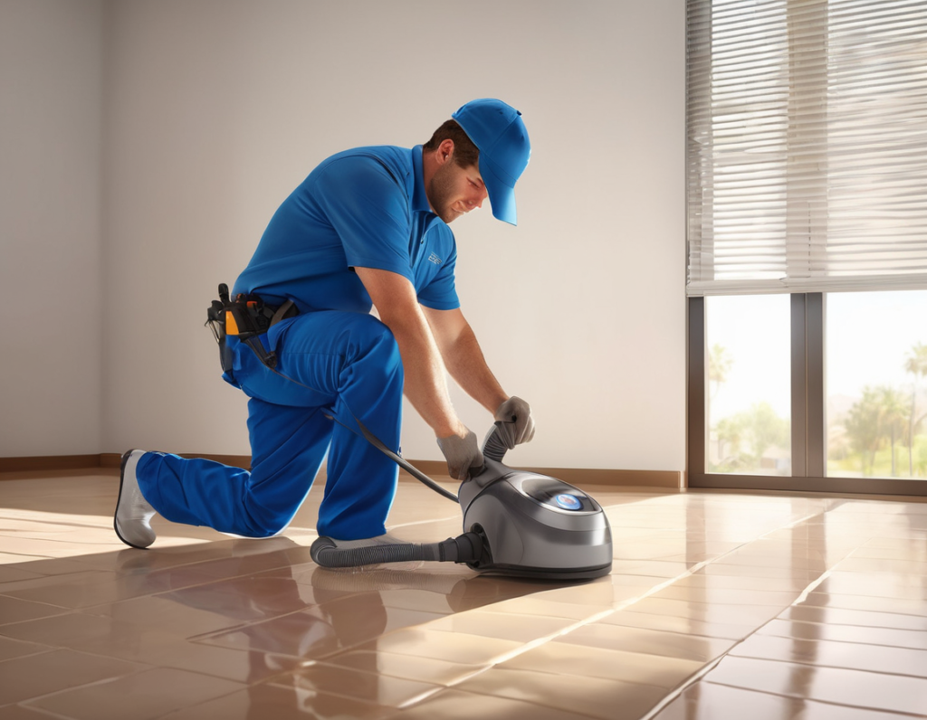 How Soon Will You Notice a Difference After Getting Your Air Ducts Cleaned? A professional duct cleaning technician from servicing a floor register in a home, illustrating how soon do you notice duct cleaning results