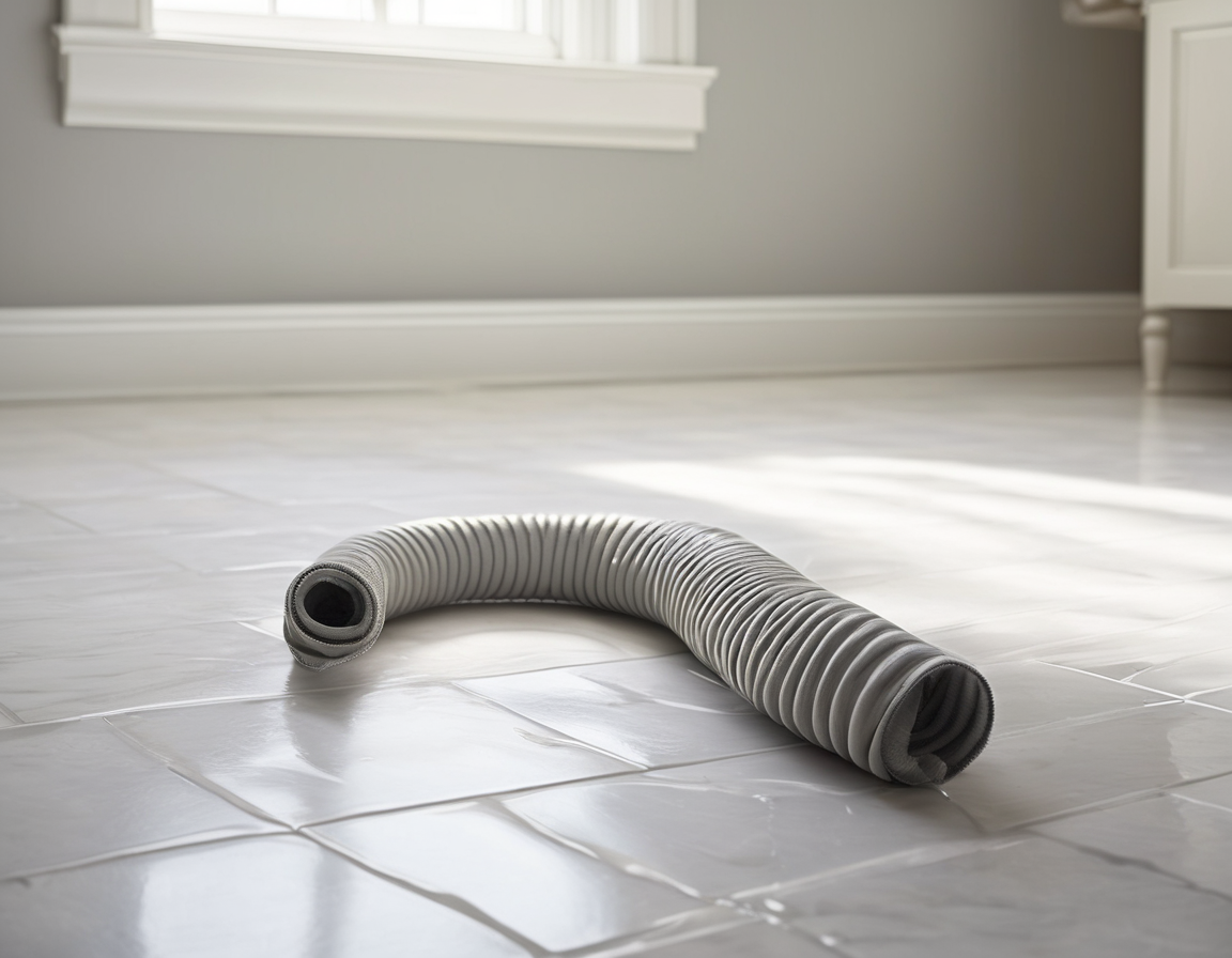 A professional dryer vent cleaning technician inserting a rotary brush into a wall duct connection — a common fix for homeowners asking why do my clothes smell after drying