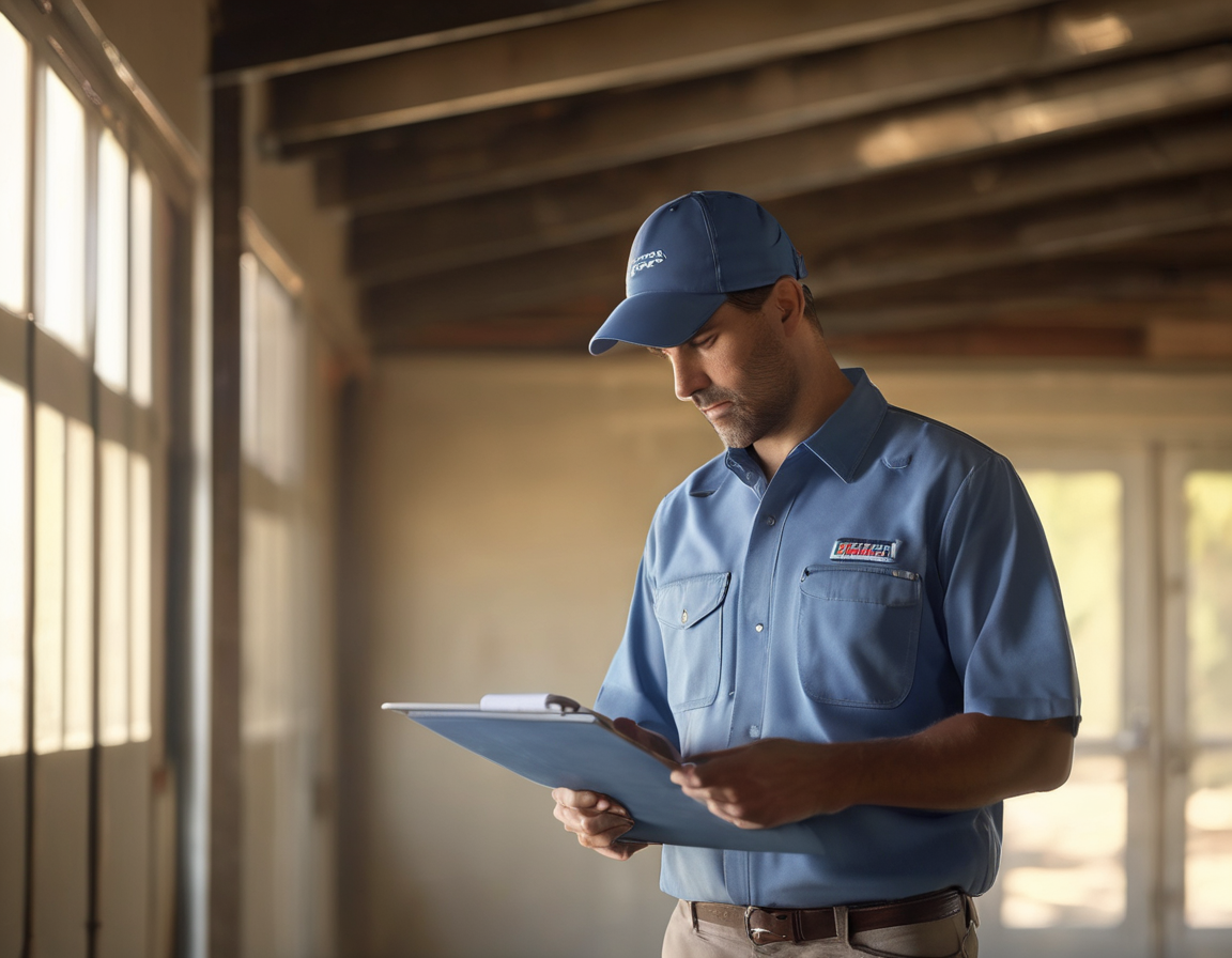Why Ductwork in the Garage Is a Special Problem Most Homeowners Don't Think About An HVAC technician performing a ductwork in garage inspection, examining a flexible duct connection near the ceiling of a residential Arizona garage.