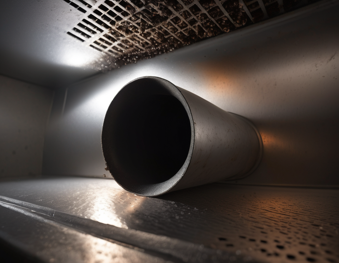 An HVAC technician performing smoke odor in hvac ducts removal service at a residential home, with professional cleaning equipment attached to an open floor register.