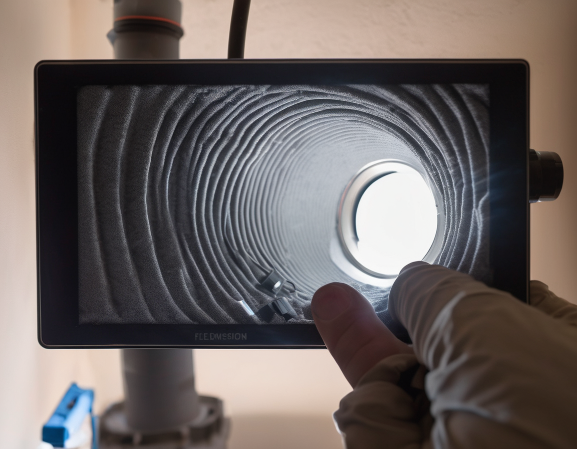 What a Camera Inspection Inside Your Ducts Can Find That You'd Never Expect An HVAC technician performing a camera inspection air ducts service at a home register, reviewing live footage on the scope screen in a well-lit living room.