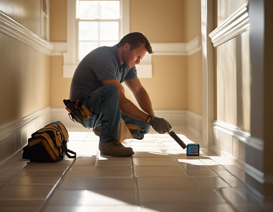 Sun City West, AZ Air duct cleaning Sun City West AZ technician inspecting a floor vent in a well-maintained retirement community home