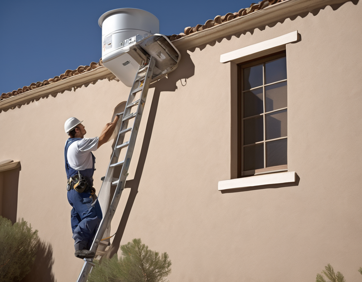 Dryer vent safety inspection and air duct cleaning Tolleson AZ on a stucco home exterior in the 91st Avenue residential corridor