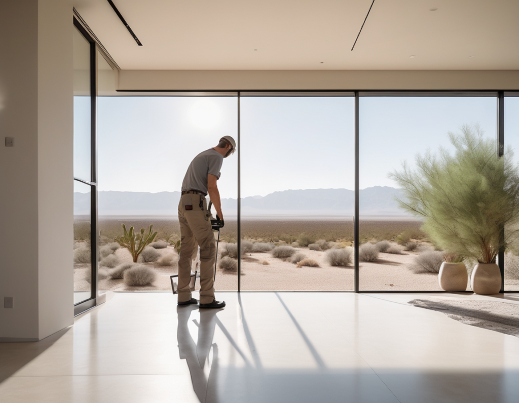 G伊尔bert, AZ A certified technician performing air duct cleaning inside a well-kept home in the Morrison Ranch neighborhood of Gilbert, Arizona