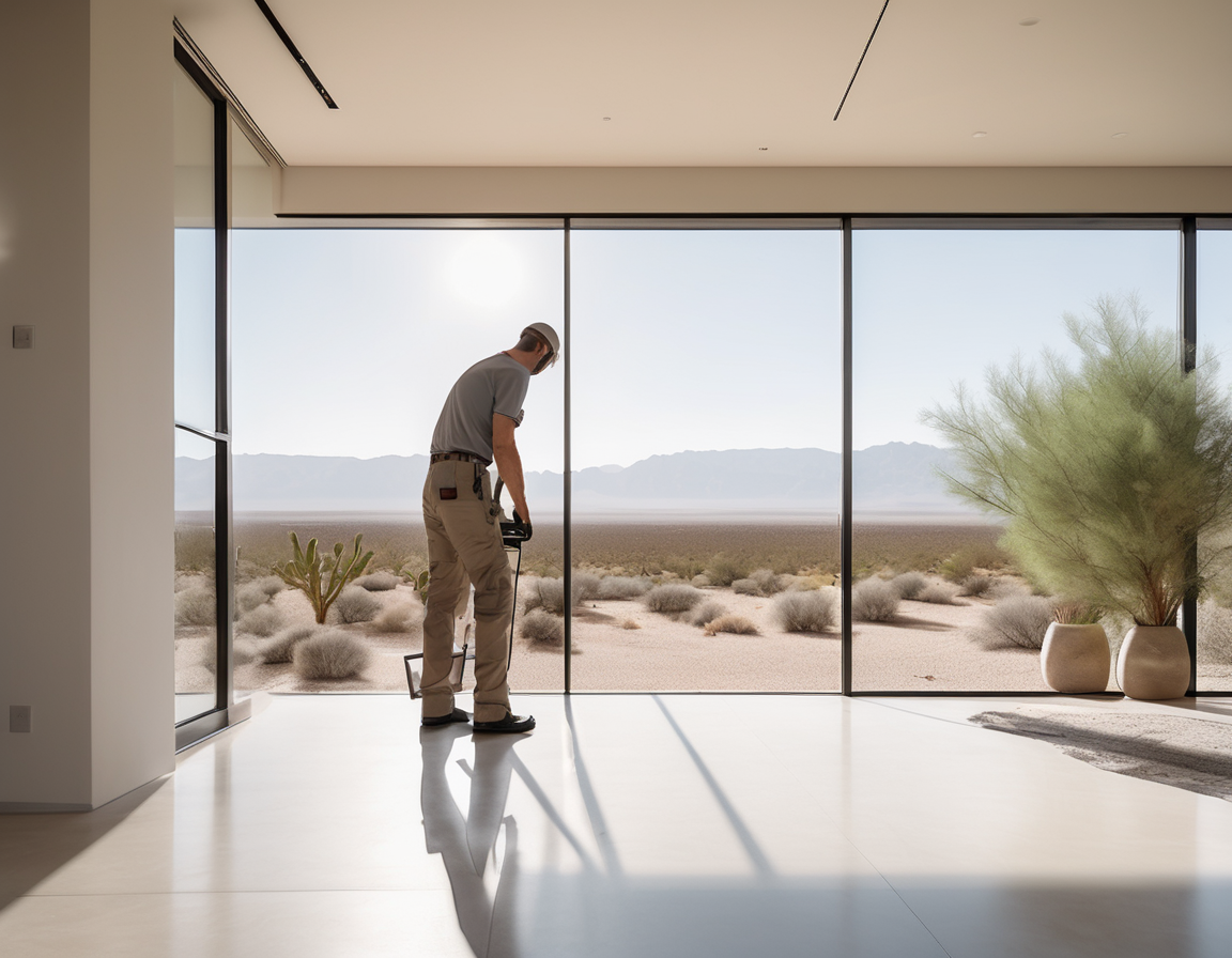 G伊尔bert, AZ A certified technician performing air duct cleaning inside a well-kept home in the Morrison Ranch neighborhood of Gilbert, Arizona