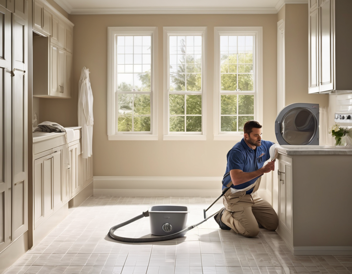 G伊尔bert, AZ Professional dryer vent cleaning service being performed in a single-family home near the Seville community in Gilbert, Arizona