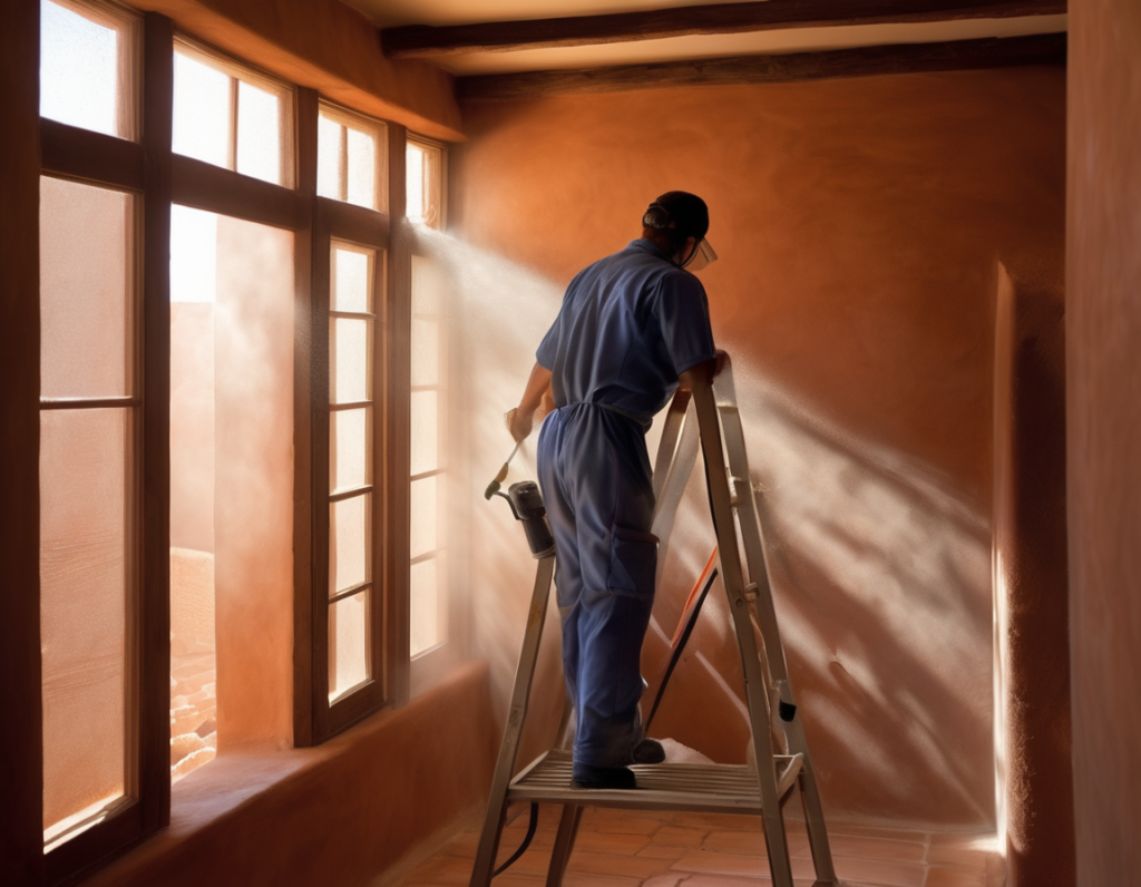 Phoenix, AZ A certified technician performing air duct cleaning inside a Phoenix ranch home near the Biltmore District