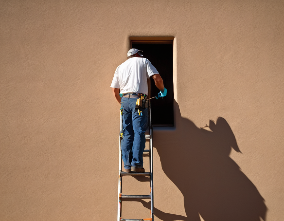 Surprise, AZ Dryer vent cleaning Surprise AZ technician servicing an exterior vent on a home in the Sun City Grand area